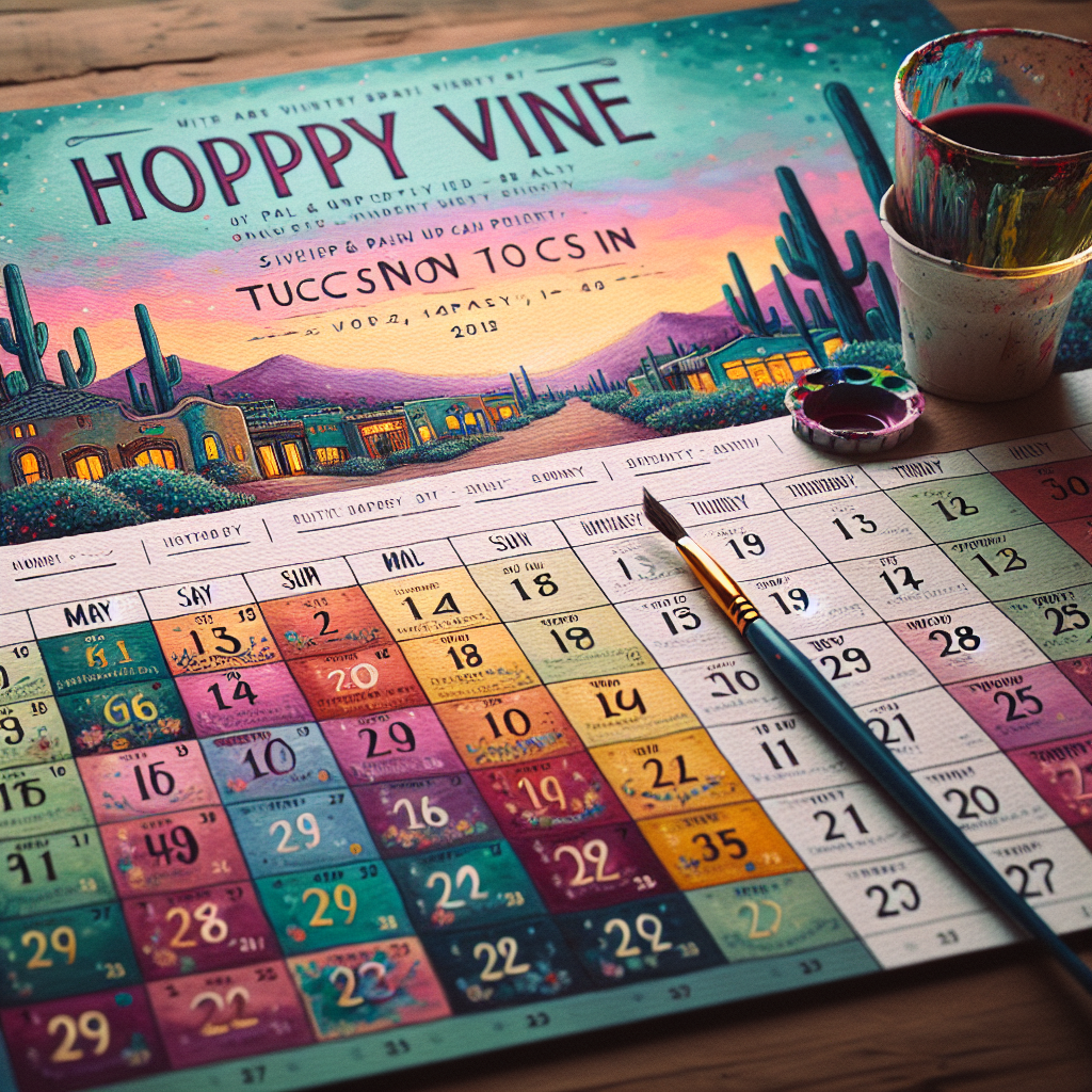 Mark your calendars for the Sip and Paint event at Hoppy Vine OV, Tucson.