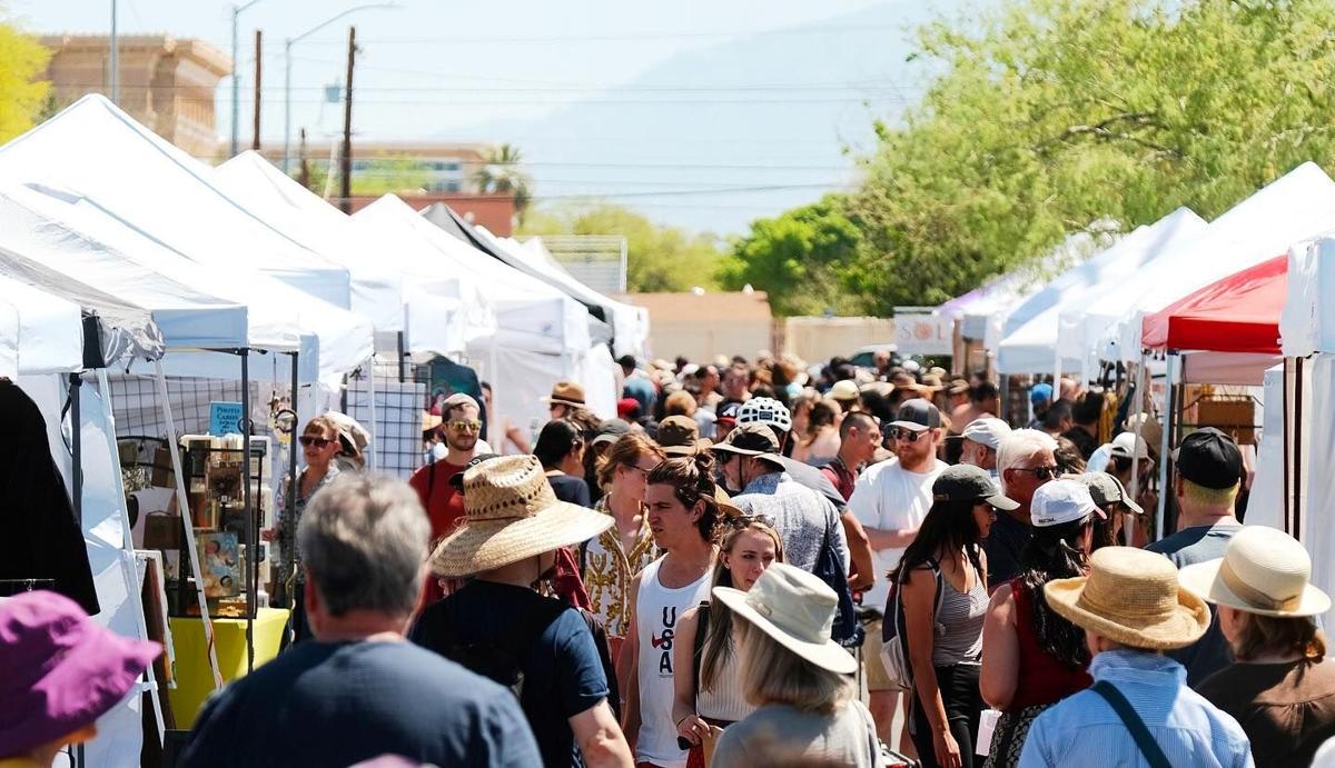 Explore the vibrant atmosphere of Oro Valley's outdoor markets, offering a cornucopia of local delights.